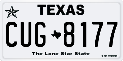 TX license plate CUG8177