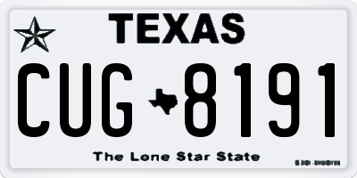 TX license plate CUG8191