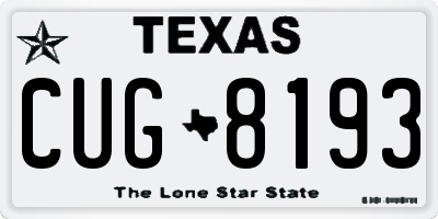 TX license plate CUG8193