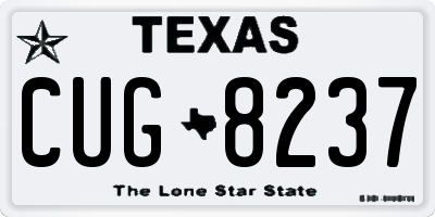 TX license plate CUG8237