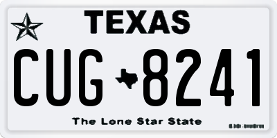 TX license plate CUG8241