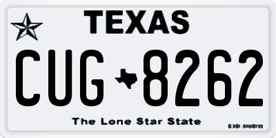 TX license plate CUG8262