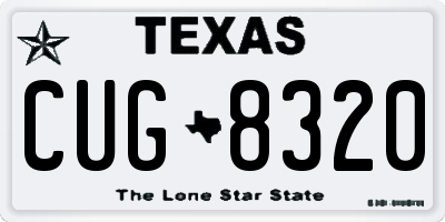 TX license plate CUG8320