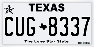 TX license plate CUG8337