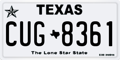 TX license plate CUG8361