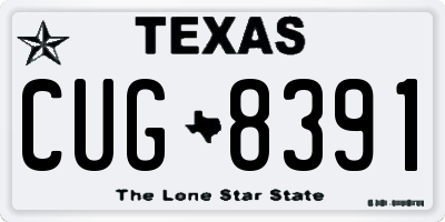 TX license plate CUG8391