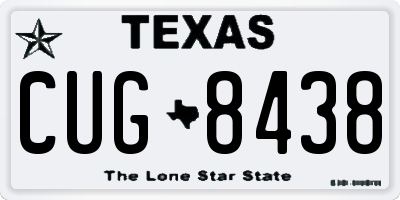 TX license plate CUG8438