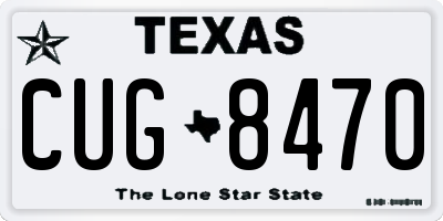 TX license plate CUG8470