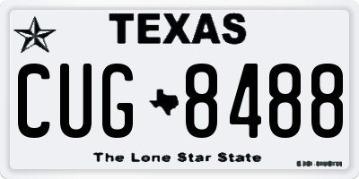 TX license plate CUG8488