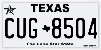 TX license plate CUG8504