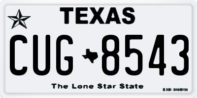 TX license plate CUG8543