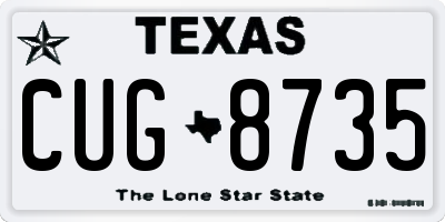 TX license plate CUG8735