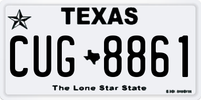 TX license plate CUG8861