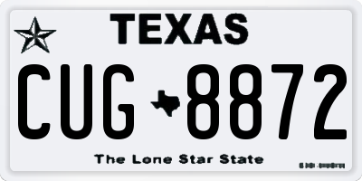 TX license plate CUG8872