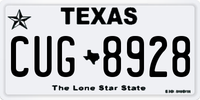 TX license plate CUG8928