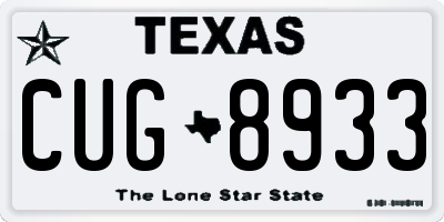 TX license plate CUG8933