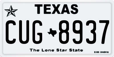 TX license plate CUG8937