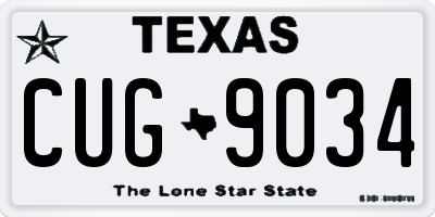 TX license plate CUG9034
