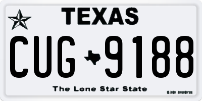 TX license plate CUG9188