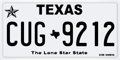 TX license plate CUG9212