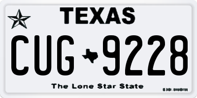 TX license plate CUG9228