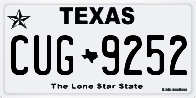 TX license plate CUG9252