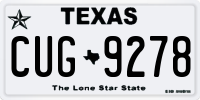 TX license plate CUG9278