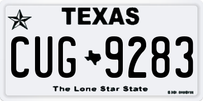 TX license plate CUG9283