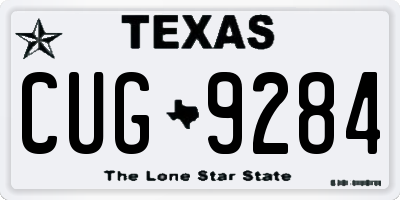 TX license plate CUG9284