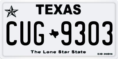 TX license plate CUG9303