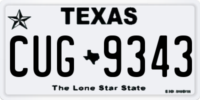 TX license plate CUG9343