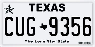 TX license plate CUG9356