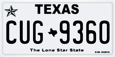 TX license plate CUG9360