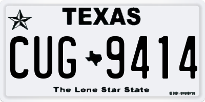 TX license plate CUG9414