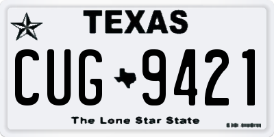 TX license plate CUG9421