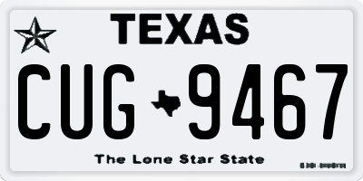 TX license plate CUG9467