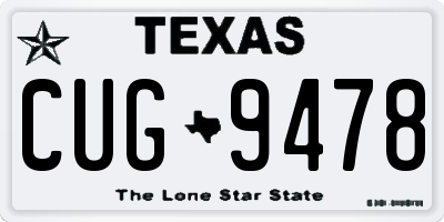 TX license plate CUG9478