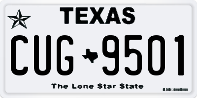 TX license plate CUG9501
