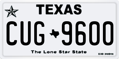 TX license plate CUG9600