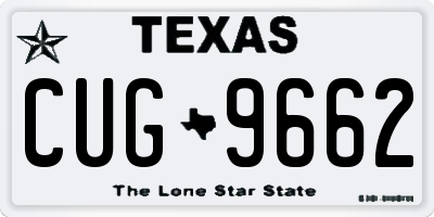 TX license plate CUG9662
