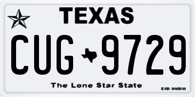 TX license plate CUG9729