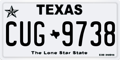 TX license plate CUG9738