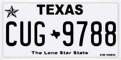 TX license plate CUG9788