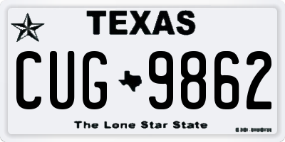 TX license plate CUG9862