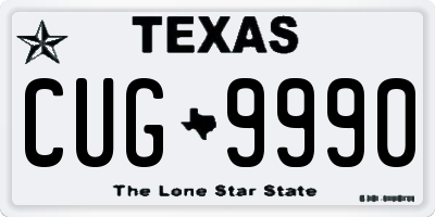 TX license plate CUG9990