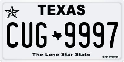 TX license plate CUG9997