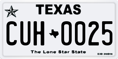 TX license plate CUH0025
