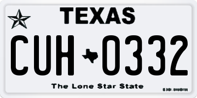 TX license plate CUH0332