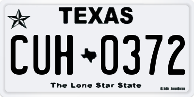 TX license plate CUH0372
