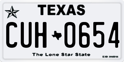 TX license plate CUH0654